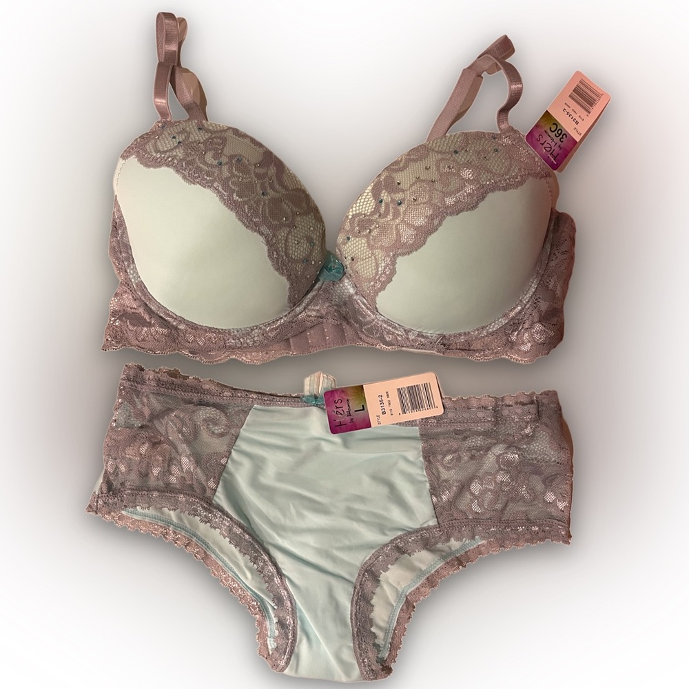 Hers By Herman Turquoise Bra & Panty Set